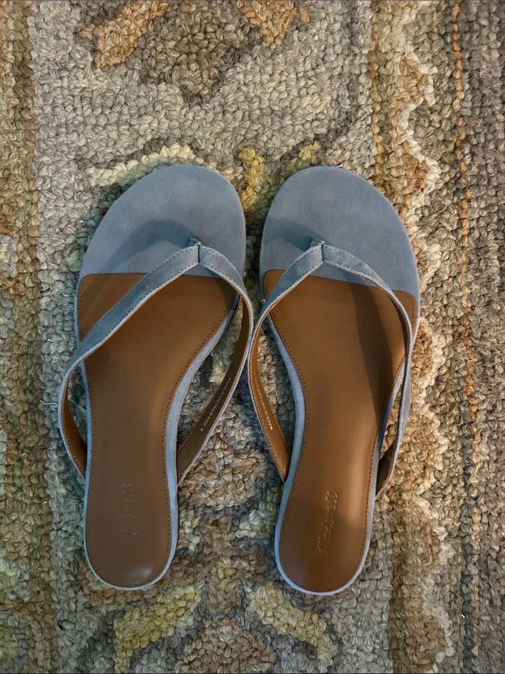 Madewell Iggy Light Blue Suede Thong Sandals